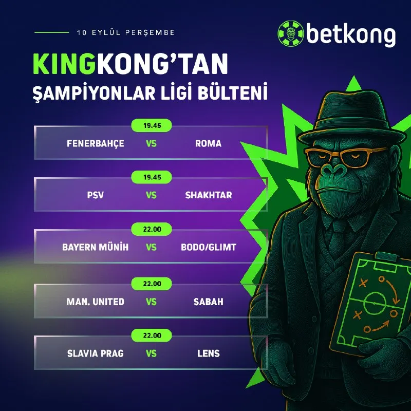 Betkong Telegram: 🔤🔤🔤🔤🔤🔤🔤🔤 🔤🔤🔤🔤🔤🔤 ⚽️ BetKong ile Şampiyonlar Ligi Bülteni! 🔼 Günün 5…