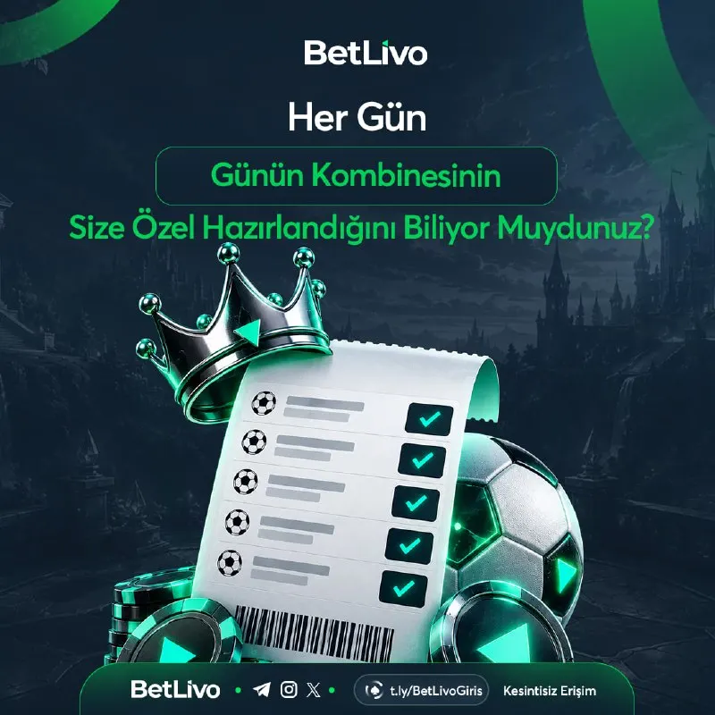Betlivo Telegram: 🔥 BUGÜNÜN KOMBİNESİ YAYINDA! MAÇLARI KAÇIRMADAN İNCELE! ⚽️ 💚 Her gün değişen…
