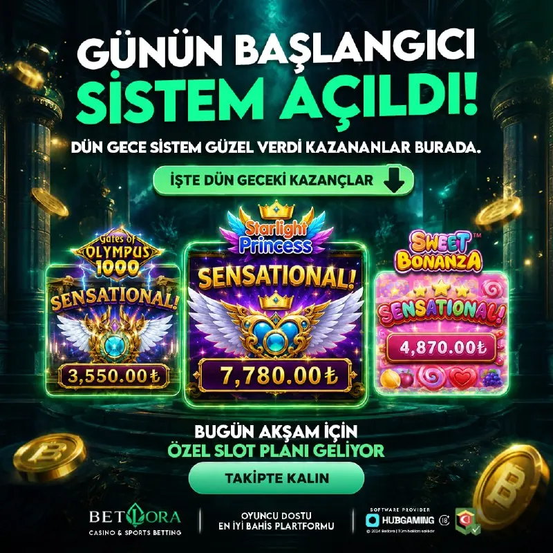 Betlora Telegram: 😍😍😍😍😍 GÜNÜN BAŞLANGICI 🔥Bugün sistem hazır, dün kazananlar burada 💵Bugün için…