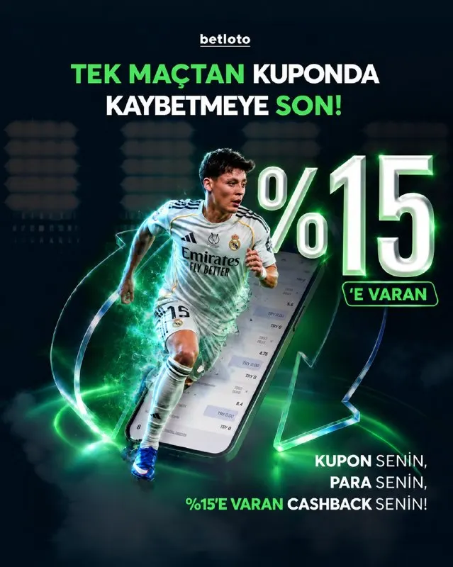 Betloto Telegram: ⚽ Tek Maçla Kaçan Kupona %15’e Varan Cashback! 🔥 Kuponunda sadece 1 maç…