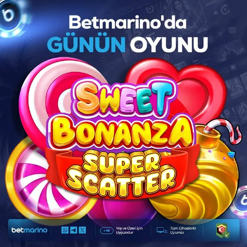 Betmarino Telegram: 🖤🖤🖤🖤 🍬 Betmarino’da gecenin oyunu sahnede! 💥 Sweet Bonanza Super Scatter ile…
