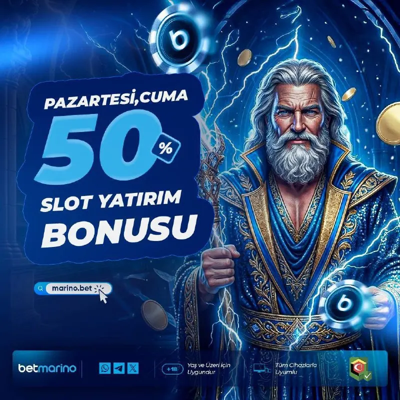 Betmarino Telegram: 🖤🖤🖤🖤 Büyük Şans Seni Bekliyor! 🎰 🎰 Pazartesi & Cuma günleri şansın zirveye…