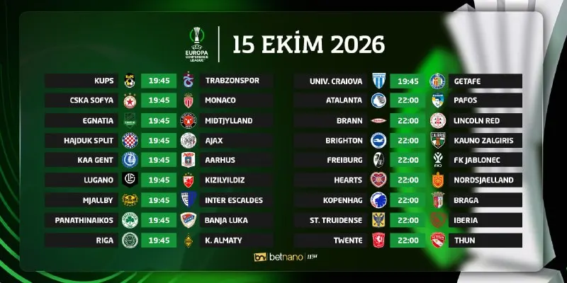 Betnano Telegram: AVRUPA KONFERANS LİGİ BAŞLIYOR ⚒ 2026/27 Sezonu Avrupa Konferans Ligi “Lig…