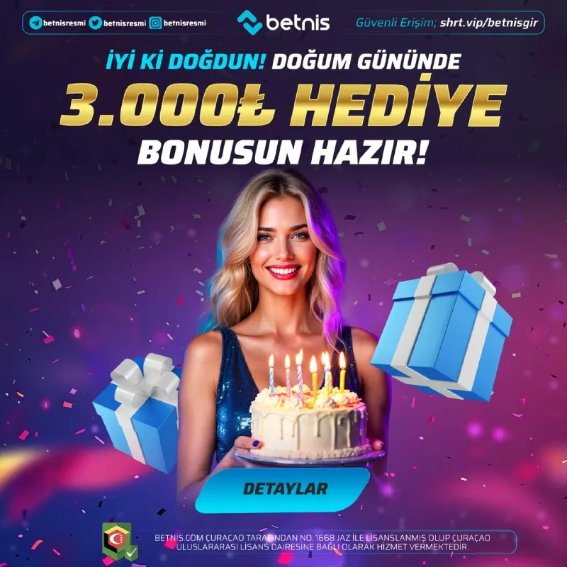 Betnis Telegram: 🎉 DOĞUM GÜNÜNE ÖZEL ÇİFTE SÜRPRİZ! 🎁 Geçmiş yatırımlarına göre 3.000 TL’ye…