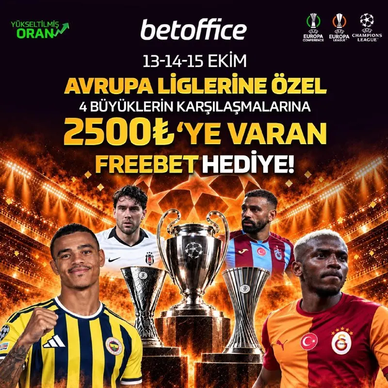 Betoffice Telegram: 🔥 BetOffice’de Avrupa Liglerine Özel Freebet Fırsatı! ⚽🏆 📅 13-14-15 Ekim…