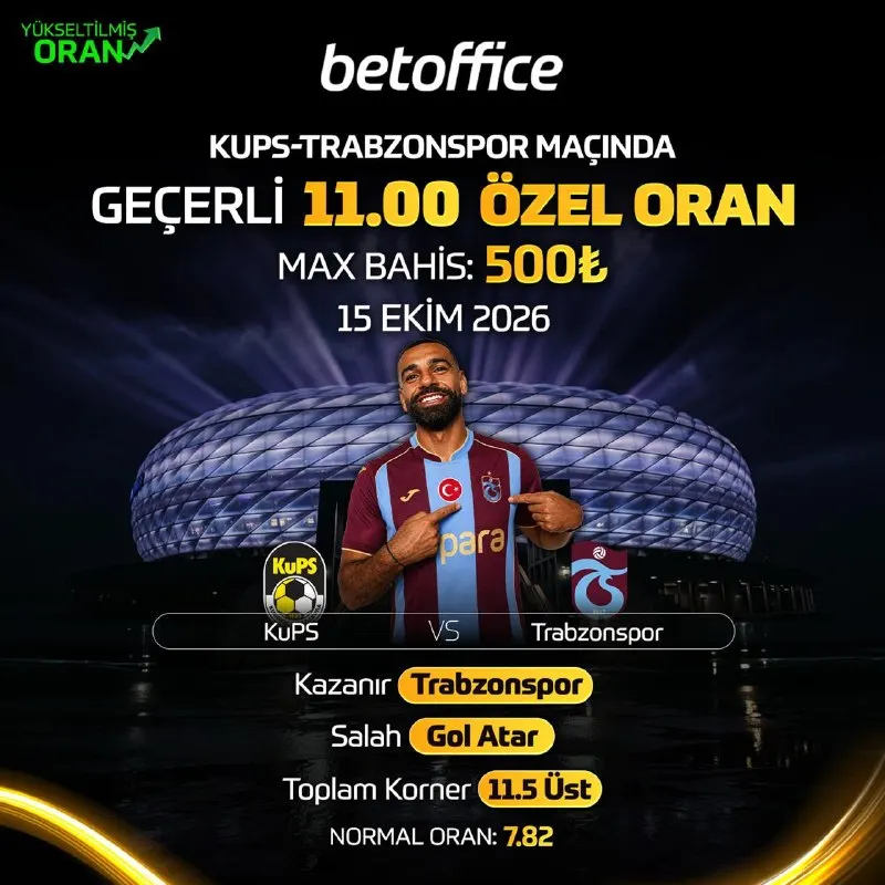 Betoffice Telegram: 🏆 BetOffice'te Trabzonspor'un Avrupa Sınavına Özel Yükseltilmiş Oran! ⚽ KuPS 🆚…