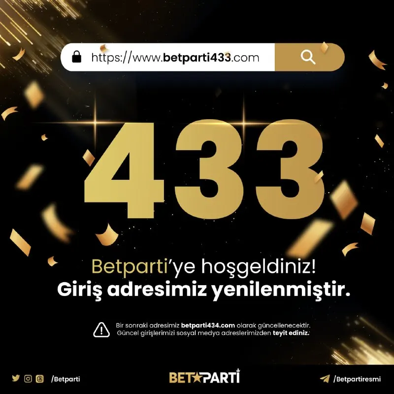 Betparti Telegram: 📢 Güncel giriş adresimiz betparti433.com olarak yenilenmiştir! ✅ Her zaman…