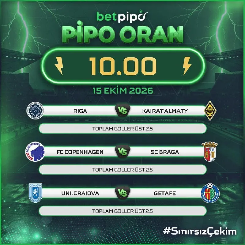 Betpipo Telegram: 🚨 10X ORAN FIRSATI! ⚽ Birçok maç, tek kuponda buluşuyor. 📌 Son 7 gün İçerisinde…