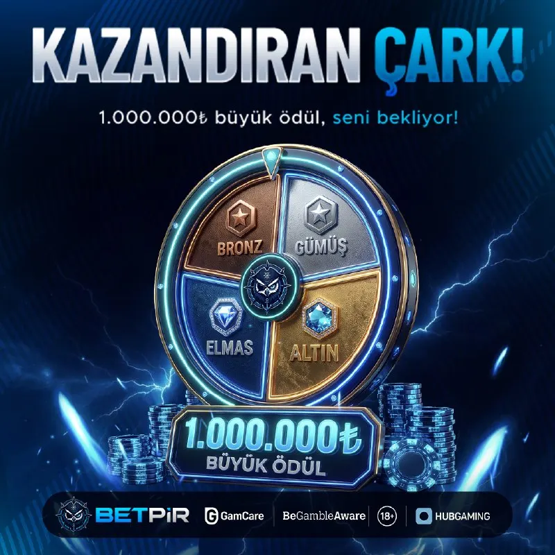 Betpir Telegram: 📱 1.000.000 ₺'YE VARAN KAZANDIRAN ÇARK! 📱 ⚡️ #Betpir ile çarkı çevir, dev nakit…