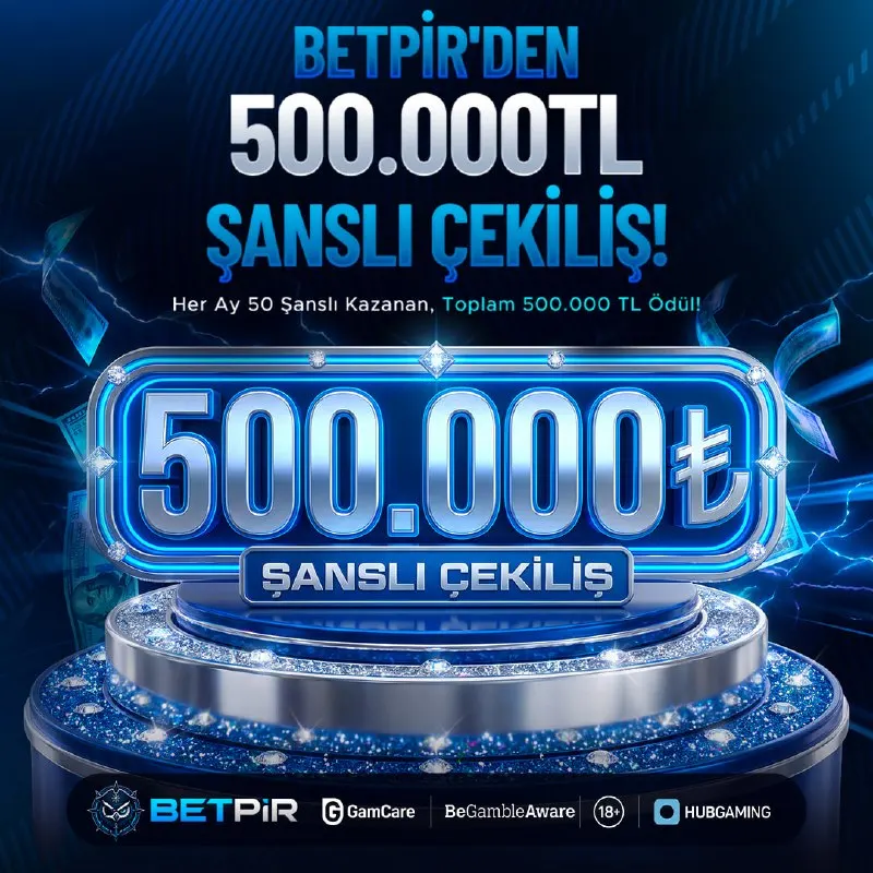 Betpir Telegram: ⚡️ AYLIK 500.000 ₺ ÖDÜLLÜ ÇEKİLİŞ! ⚡️ ⚡️ #Betpir'de her ay dev heyecan!…