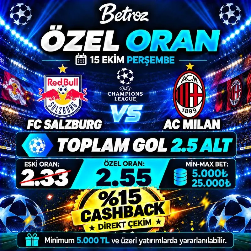 Betroz Telegram: 🔼 BETROZ ÖZEL ORAN! 🔼 FC SALZBURG - AC MILAN TOPLAM GOL 2.5 ALT OLUR ❌ESKİ…