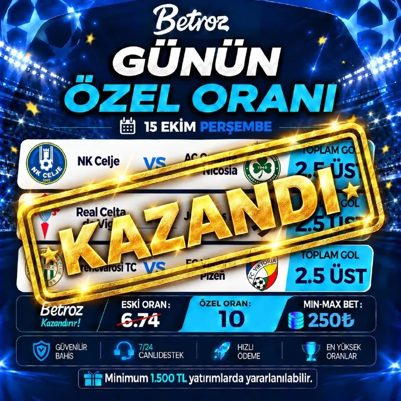 Betroz Telegram: 🔼 BETROZ ÖZEL ORAN! 🔼 🤩🤩🤩🤩🤩🤩🤩 NK Celje - AC Omonia Nicosia Celta Vigo…