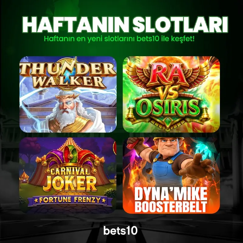 Bets10 Telegram: 🎰 Haftanın en yeni ve heyecan dolu slotlarını Bets10 ile keşfet! Renkli…