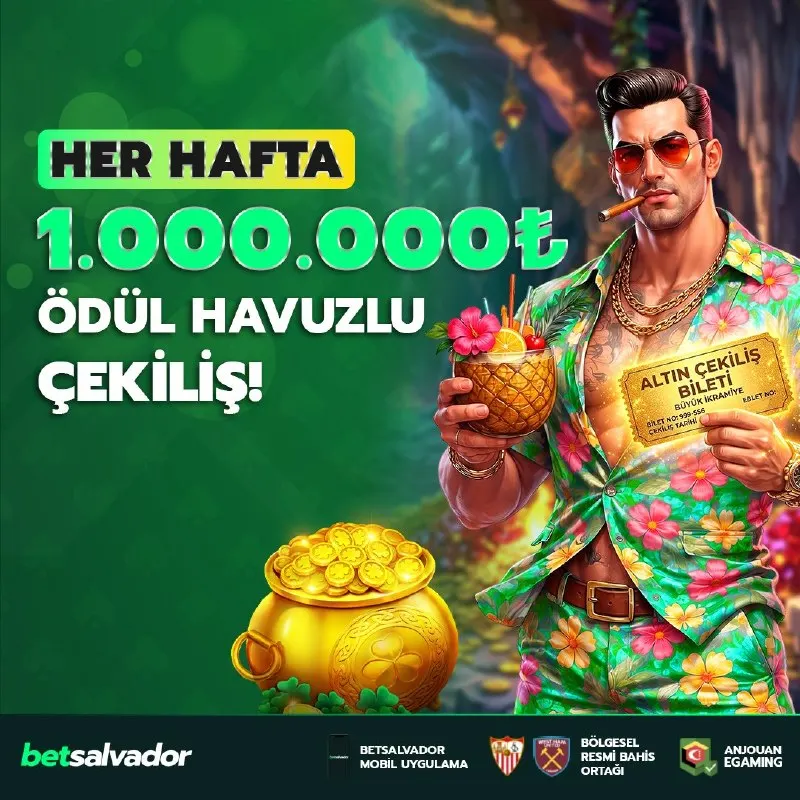 Betsalvador Telegram: 🎁 HER HAFTA 1.000.000 TL ÇEKİLİŞ! 🎁 💰 Toplam Ödül Havuzu: 1.000.000 TL 🎫…