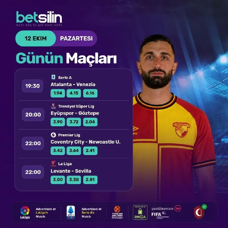 Betsilin Telegram: ⚡️ BETSİLİN'DE KAZANÇ DOLU BİR PAZARTESİ BÜLTENİ SİZLERİ BEKLİYOR! ⚡️ 📅 12 EKİM…