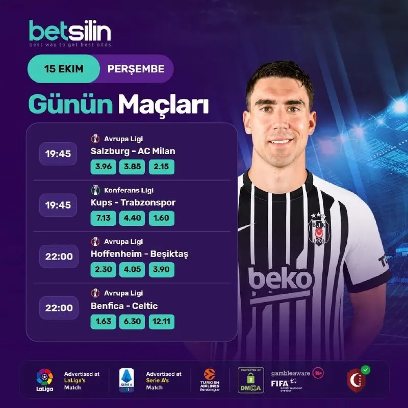 Betsilin Telegram: ⚡️ BETSİLİN'DE KAZANÇ DOLU BİR PERŞEMBE BÜLTENİ SİZLERİ BEKLİYOR! ⚡️ 📅 15 EKİM…