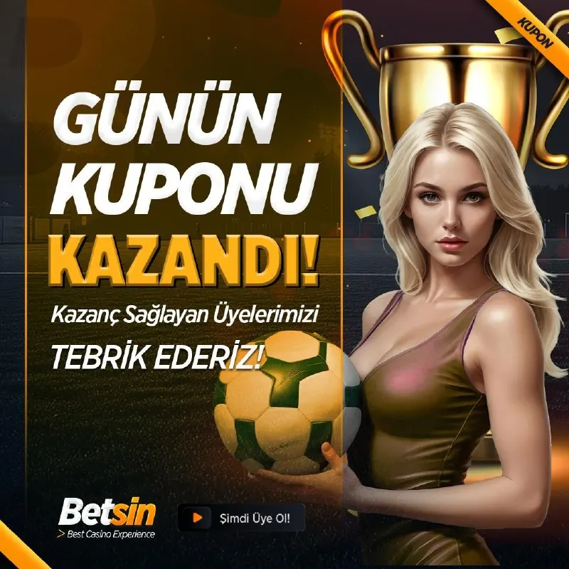 Betsin Telegram: 🎯 Günün Kuponu kazandırdı! 🏆 Kuponu değerlendiren ve kazanç sağlayan tüm…