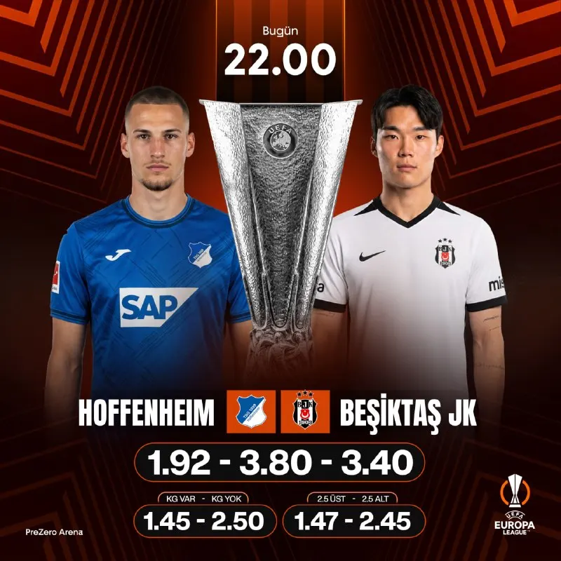 Betsmove Telegram: 🇩🇪 Hoffenheim 🆚 Beşiktaş 🇹🇷 🔥 EN YÜKSEK ORANLAR! 🔥 EN YÜKSEK LİMİTLER! 🔥 AVRUPA…