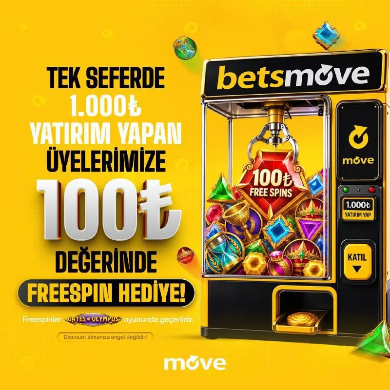 Betsmove Telegram: 🤑🤑🤑'DAN FREESPİN HEDİYE! 🍭 Her Freespin 10₺’den, Toplamda 100₺ Değerindedir…