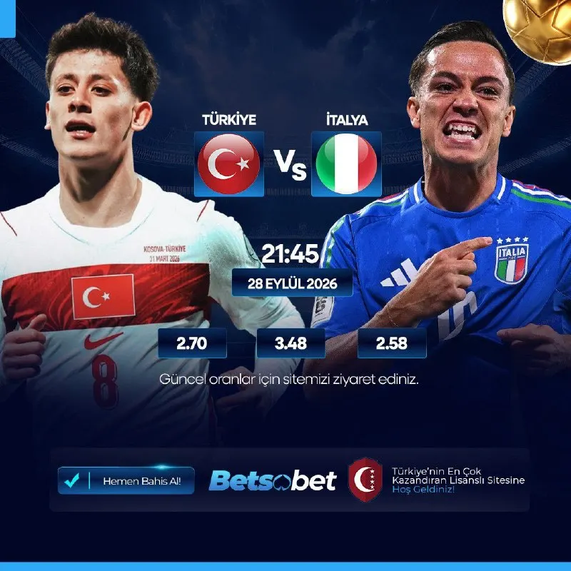 Betsobet Telegram: ⚽️MAÇ HEYECANI BETSOBET'TE YAŞANIR⚽️ ⚡️⚡️⚡️⚡️⚡️⚡️⚡️ 🇹🇷TÜRKİYE 🆚İTALYA🇮🇹 ⏰ 21:45…