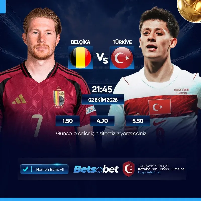 Betsobet Telegram: ⚽️MAÇ HEYECANI BETSOBET'TE YAŞANIR⚽️ ⚡️⚡️⚡️⚡️⚡️⚡️⚡️ 🇧🇪BELÇİKA🆚TÜRKİYE🇹🇷 ⏰ 21:45…
