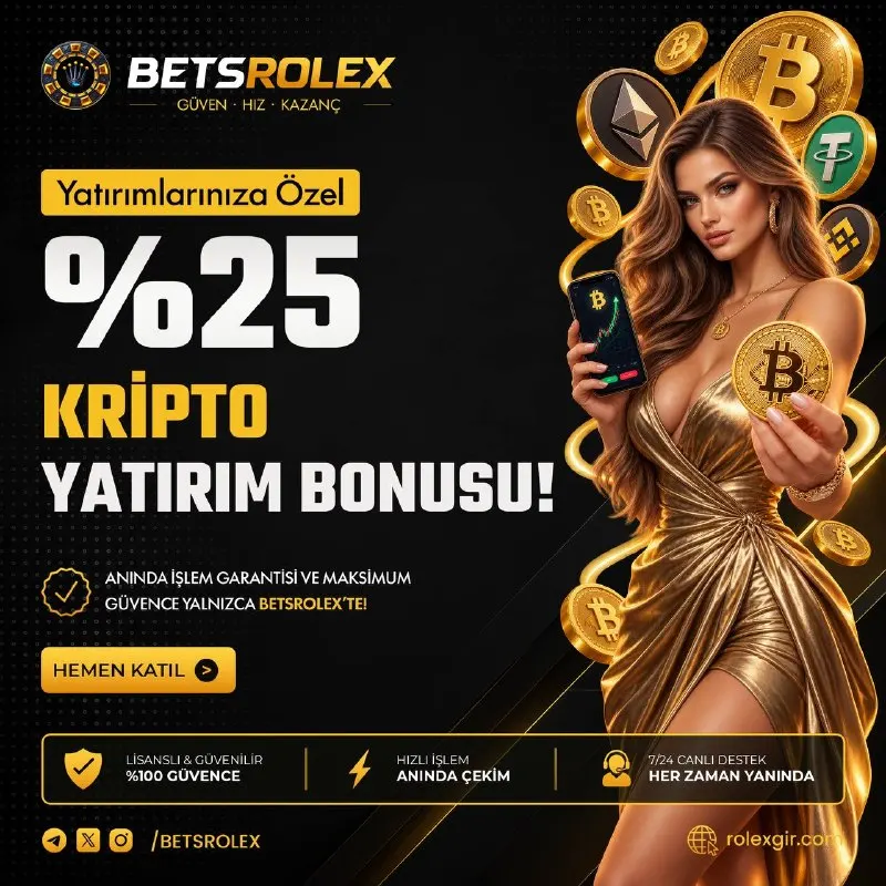 Betsrolex Telegram: 🔺 Doğru Yatırım %25 Kazandırır Risk yok, kazanç çok ! USDT, TRX, ETH ile anında…