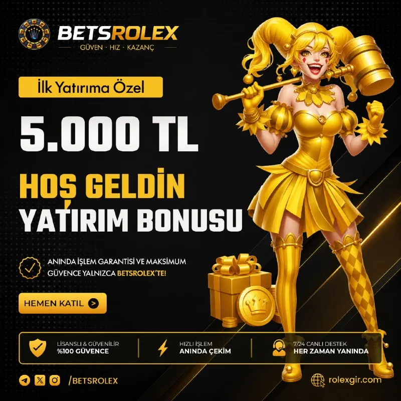 Betsrolex Telegram: 🆕 YENİLERE ÖZEL! 💲 5000₺ HOŞGELDİN BONUSU! 💸 📍 İlk yatırımını yap, 💰 Anında…