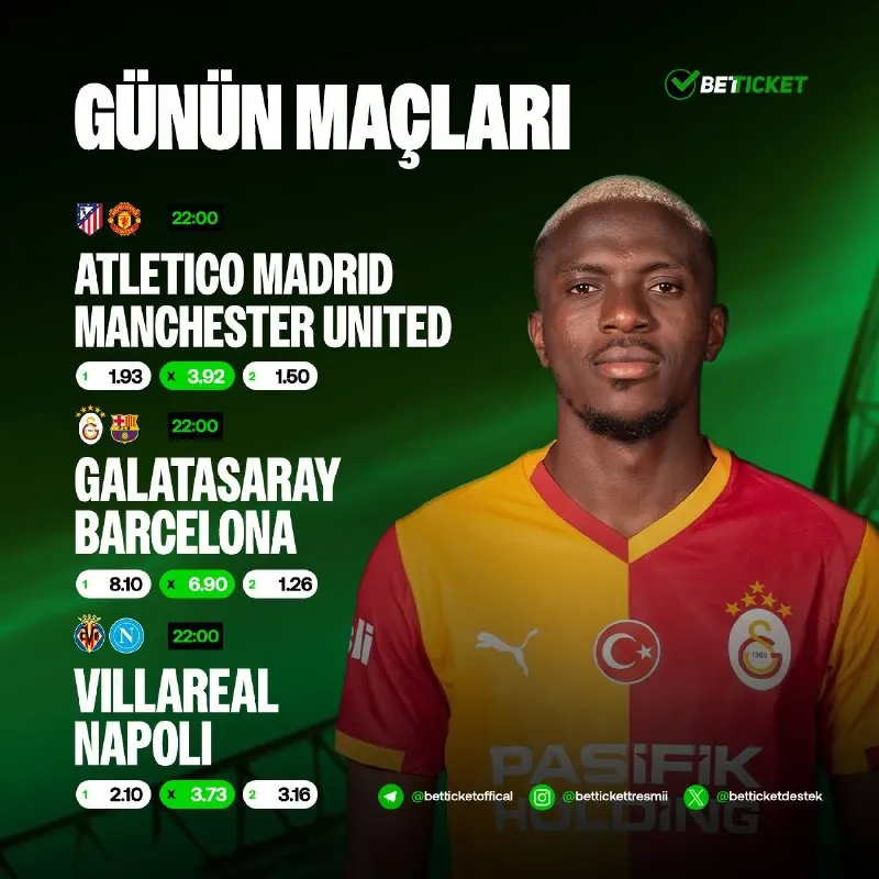 Betticket Telegram: ⚽️ Günün Şampiyonlar Ligi Maçlarında BETTICKET'ın arttırılmış oranlarını…