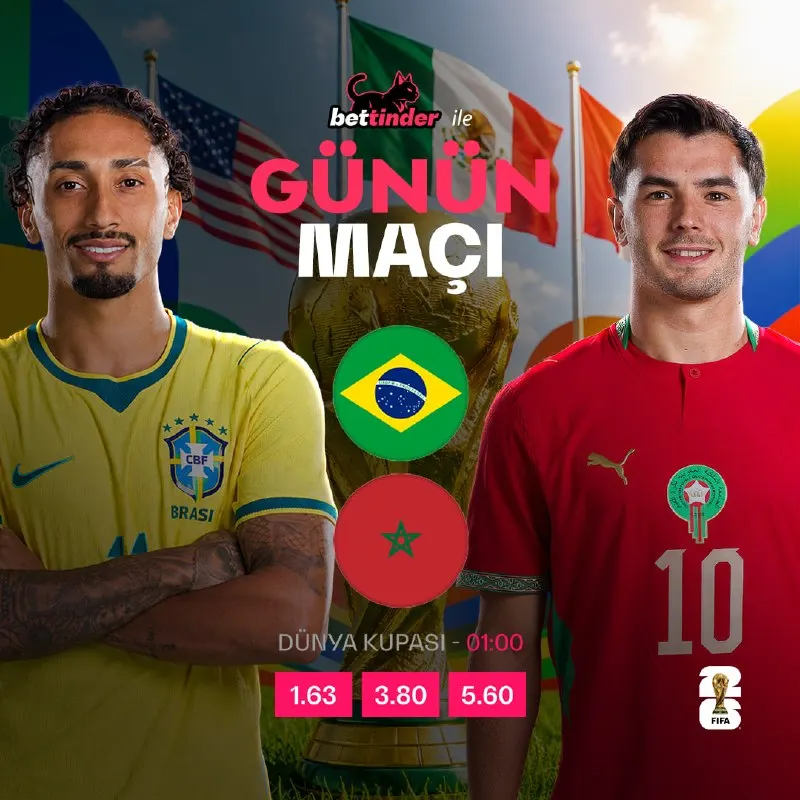 Bettinder Telegram: 🔥 GÜNÜN MAÇI! 🇧🇷 Brezilya 🐣Fas 🇲🇦 👀 Zorlu maçın galibi hangi takım olacak? 🔤…