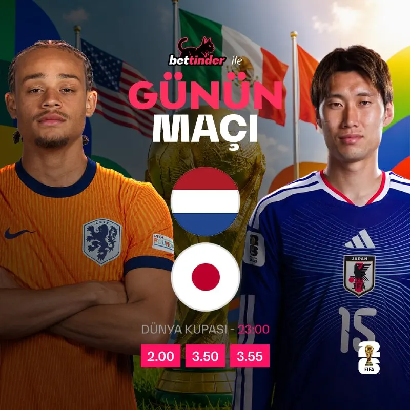 Bettinder Telegram: 🔥 GÜNÜN MAÇI! 🇳🇱 Hollanda 🆚 Japonya 🇯🇵 👀 İki dev takım, galibiyet için…