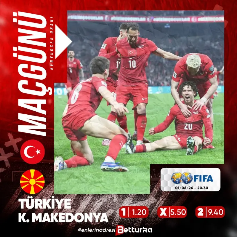 Betturka Telegram: GÜNÜN MAÇI! Türkiye 🫢 Makedonya karşı karşıya geliyor! 🗓 01 Haziran 2026…