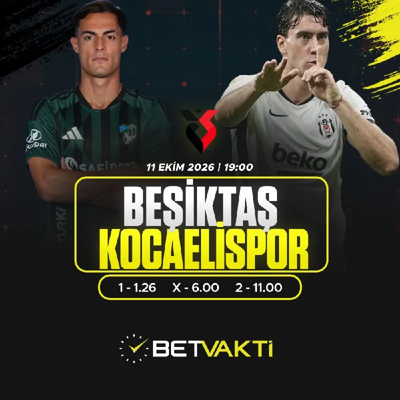 Betvakti Telegram: 🏆 Süper Lig | 7. Hafta ⏰ 19:00 ⚫️⚪️ Beşiktaş - 🟢⚫️ Kocaelispor Kocaelispor…