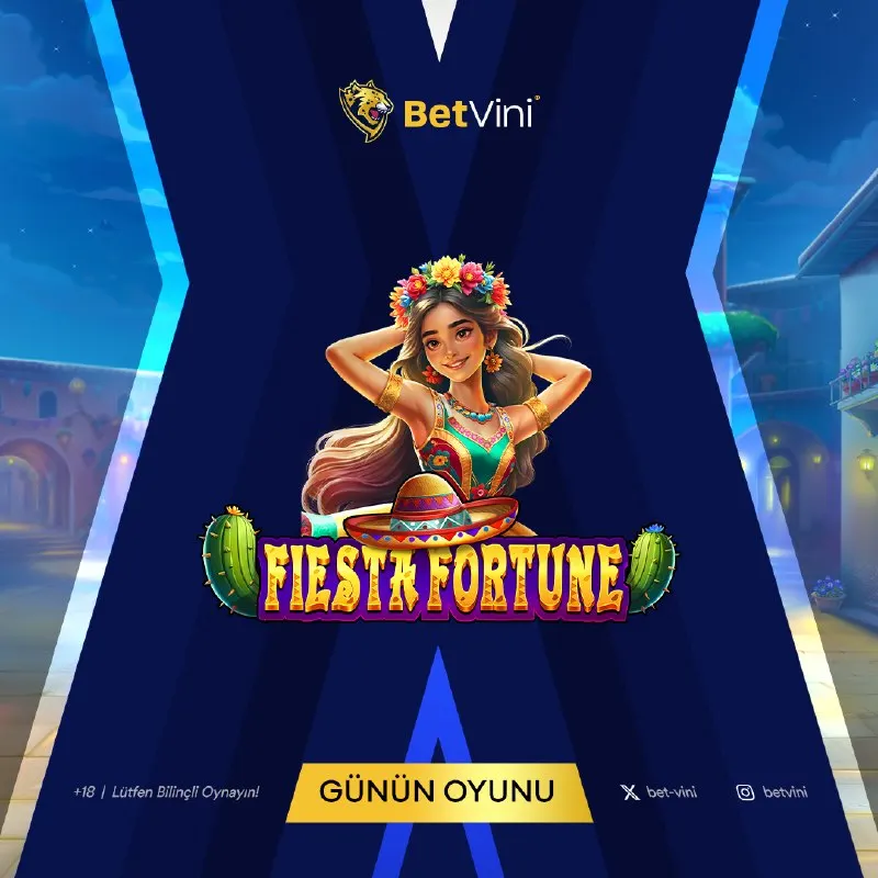 Betvini Telegram: 🎰 Günün Slotu: Fiesta Fortune! 🌵🎉 Renkli atmosfer, büyük kazanç fırsatları ve…