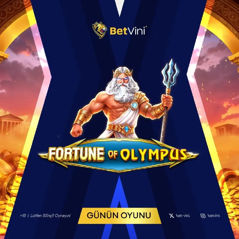 Betvini Telegram: ⚡️ Günün Oyunu: Fortune of Olympus ⚡️ 💰 Tanrıların gücüyle büyük kazançlar seni…