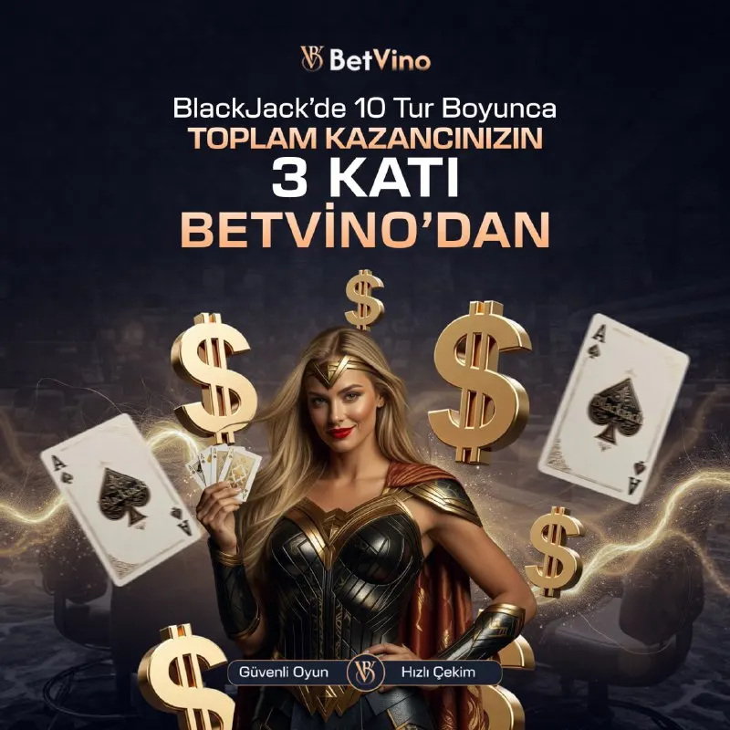 Betvino Telegram: 😓 BetVino’da Blackjack’e özel ayrıcalık seni bekliyor! 🤪10 tur boyunca toplam…
