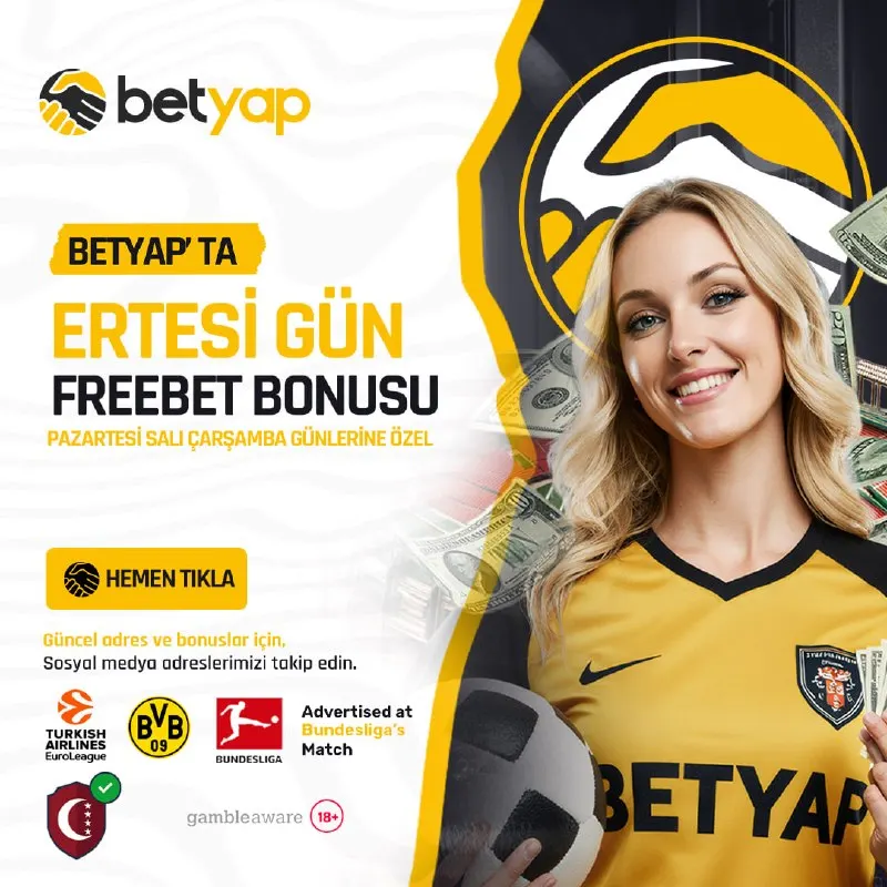 Betyap Telegram: 🎁 BETYAP'TA EKSTRA FREEBET ŞÖLENİ BAŞLADI! 🎁 🚀 Pazartesi, Salı ve Çarşamba…