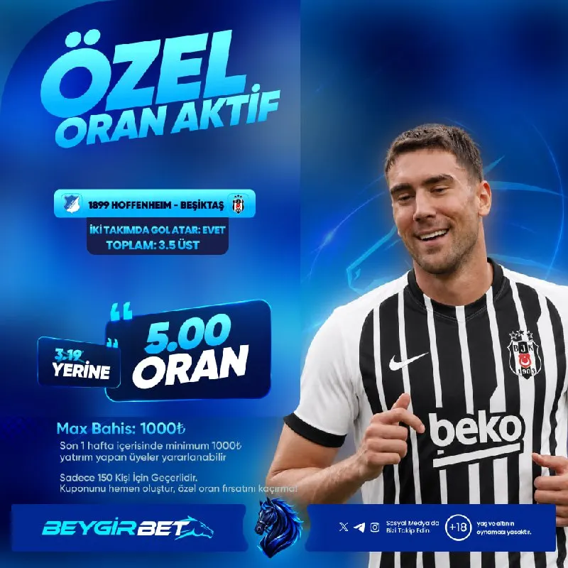 Beygirbet Telegram: 🐴BEYGİRBET'TE ÖZEL ORAN FIRSATI ! 🇪🇺 1899 HOFFENHEIM - BEŞİKTAŞ 🇪🇺 🐴İki Takım…