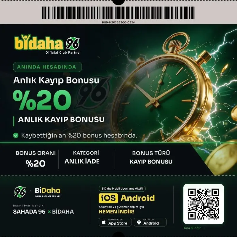 Bidaha Telegram: 🟢 ANINDA %20 KAYIP BONUSU! 🟢 ⏱️ Kaybettiğin anda bonus hesabında! 🔥 %20 Anlık…