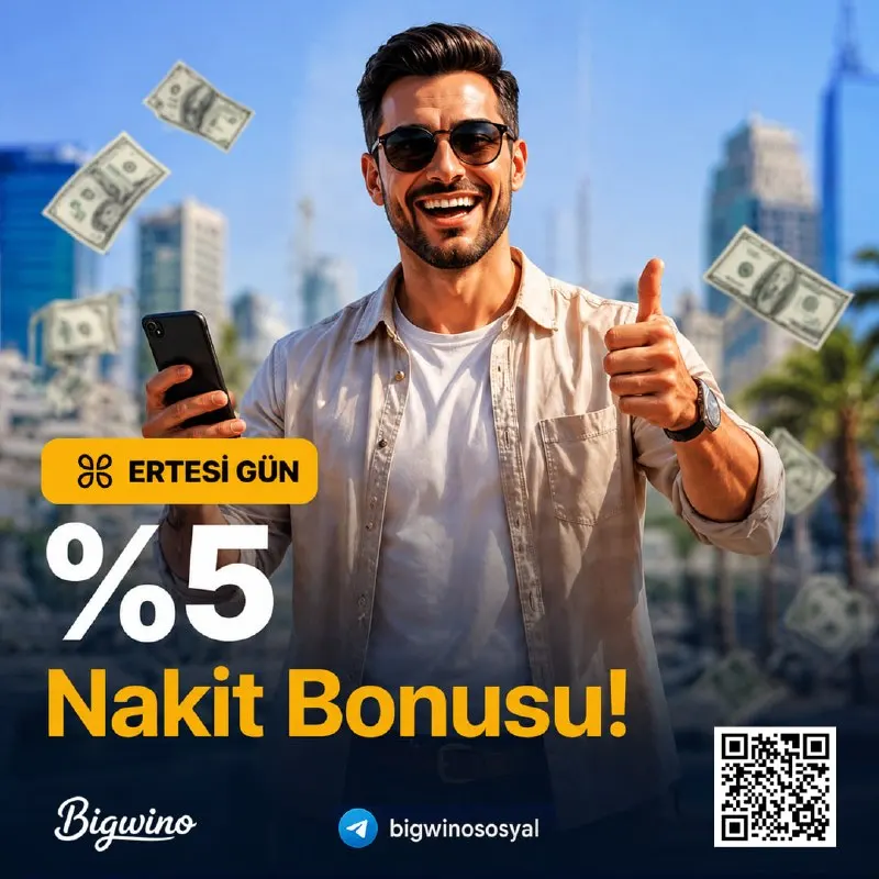Bigwino Telegram: 🗓 Bugün Yatırımını Yap Ertesi Gün %5 Nakit Bonusunu Al! 💰 10.000 ₺'ye kadar…