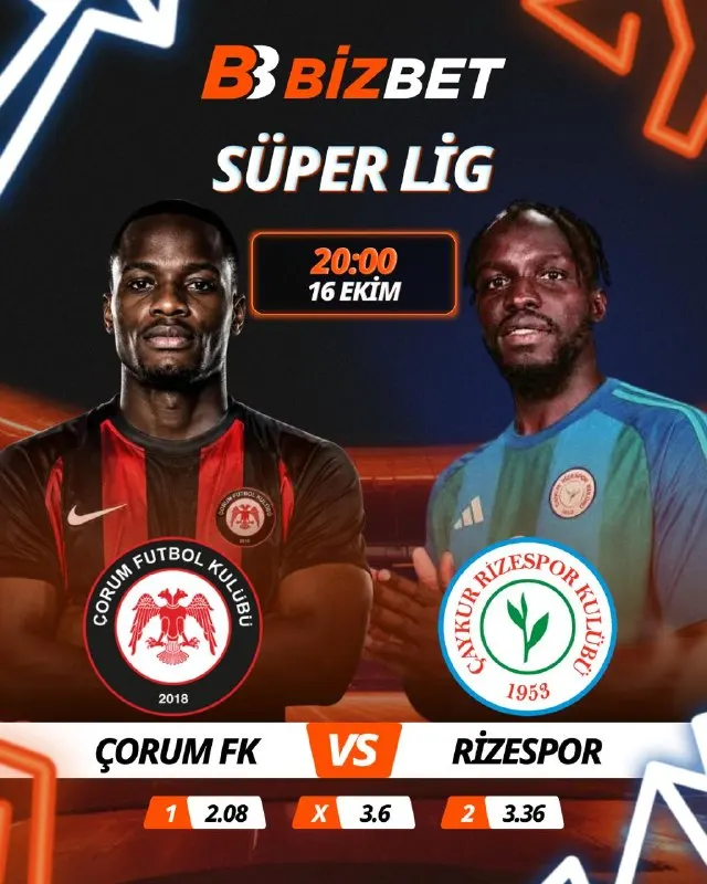 Bizbet Telegram: 🏆 Çorum’da Futbol Ateşi: Rizespor’la Kritik Randevu! ⚽️ Süper Lig’de 16 Ekim…