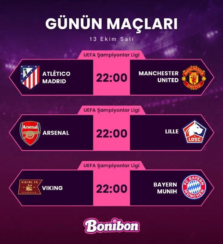 Bonibon Bahis Telegram: ⭐️ BONİBON’DA GÜNÜN MAÇLARI! Devler Ligi’nde Büyük Gece! Atlético Madrid –…