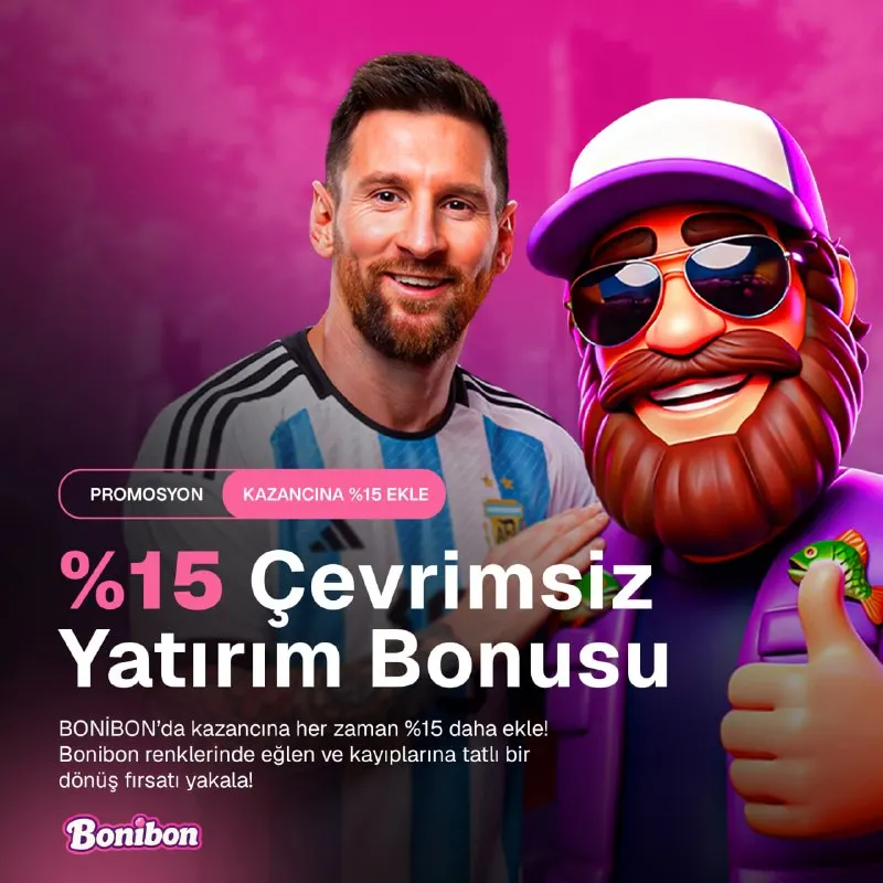 Bonibon Bahis Telegram: 😳 %15 ÇEVRİMSİZ YATIRIM BONUSU 💸BONİBON’da kazancına her zaman ekstra avantaj…