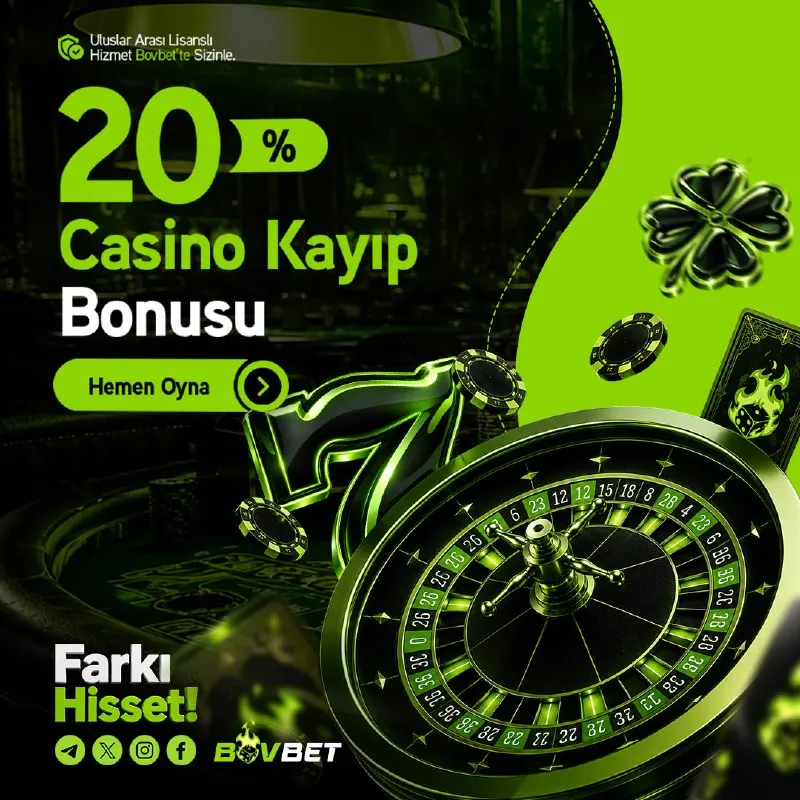 Bovbet Telegram: 🍀 BOVBET'TE FARKI HİSSET! 💚🎰 ✨Uluslararası lisanslı hizmet kalitesiyle…