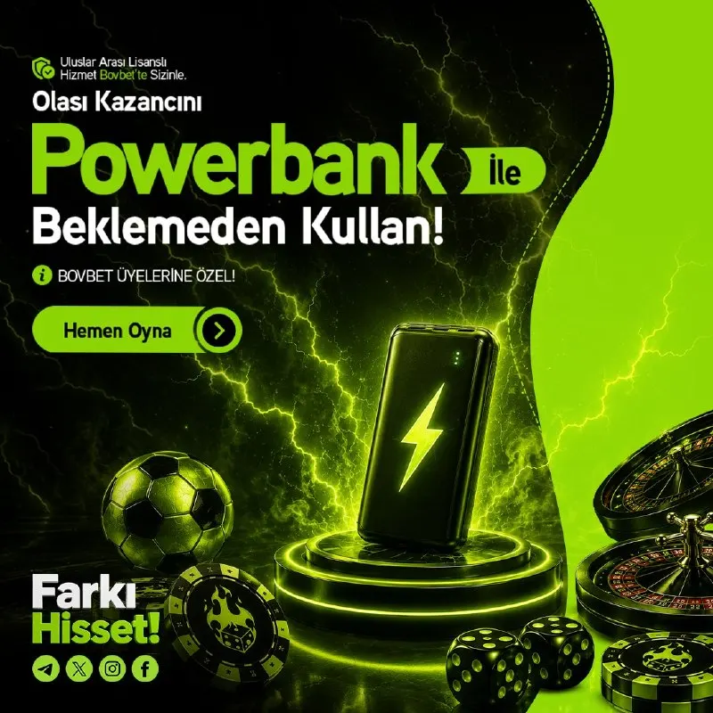 Bovbet Telegram: ⚡️ POWERBANK İLE BEKLEMEK YOK! 💚🔋 Bovbet üyelerine özel dev ayrıcalık! Olası…