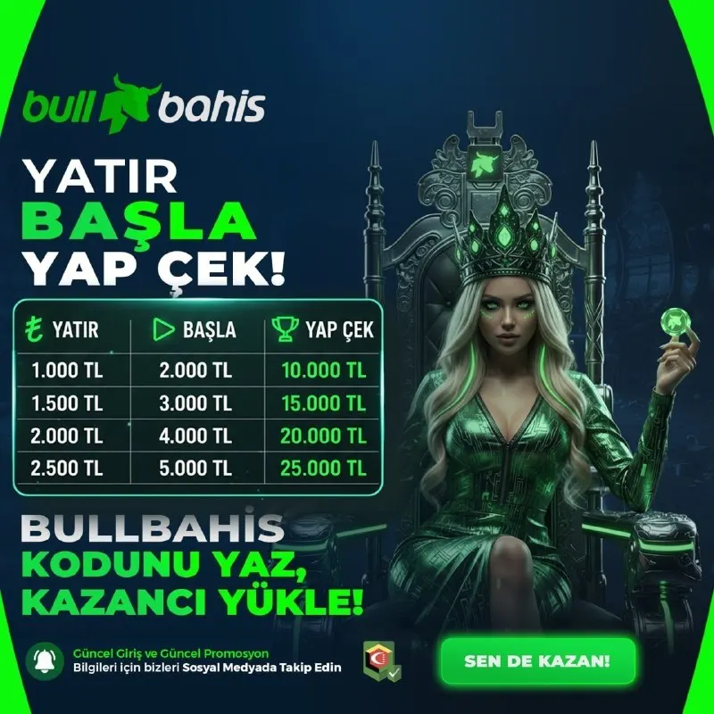 Bullbahis Telegram: 💚 BULLBAHİS’TE KAZANÇ! ⚡️25.000 TL’ye kadar ödül, SADECE SLOT ve PragmaticPlay…