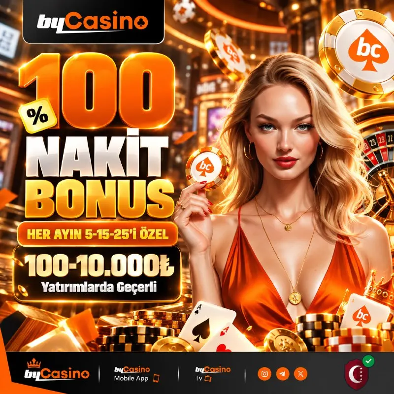 Bycasino Telegram: 🗓 %100 Nakit Bonus Fırsatı! ⚡️ TAKVİMİ İŞARETLE! HER AYIN 5-15-25'İ 💰 100₺…