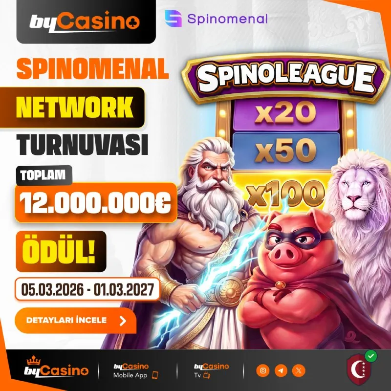 Bycasino Telegram: 🥇 12.000.000 € ÖDÜLLÜ SPINOLEAGUE BAŞLADI! Spinomenal oyunlarında oyna…