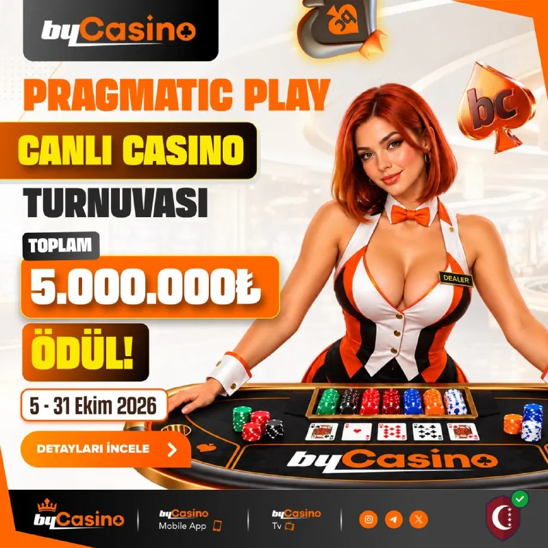 Bycasino Telegram: 🎁 HER GÜN 167.500 TL DAĞITIYORUZ! 😎 Günlük Canlı Casino Turnuvası Başladı! 🥇…