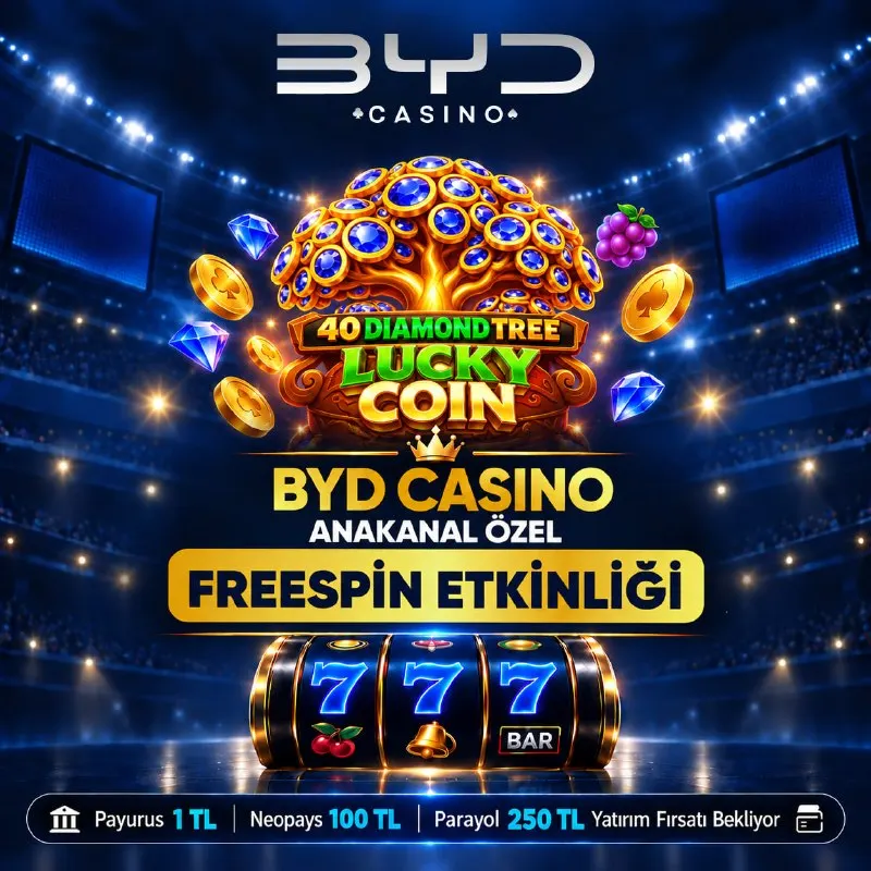 BYD Casino Telegram: 🩶🩶🩶🩶'dan ⚡️⚡️⚡️ Kişilik FREESPİN YAĞMURU! 🐰 Kod: BYDNUMBERONE 💝 Oyun: 40 Money…