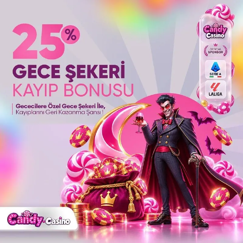 Candy Casino Telegram: 🎈 UYUDUN MU❓ 🥂 GECECİLERE ÖZEL %25 GECE ŞEKERİ KAYIP BONUSU !! 🏆 Promosyon…